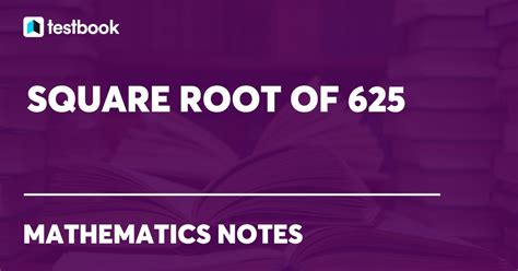 Square root of 625 - As examples, the square of 2 is 4 (2x2) and the square of 25 is 625 (25x25). Is there a logical formula for solving square roots and if so what is it? Sure there is.But its a bit complicated.Basically without the formula a square root is just the number that when multiplied by itself gets the number you are looking at.Ex.Take the number 625.